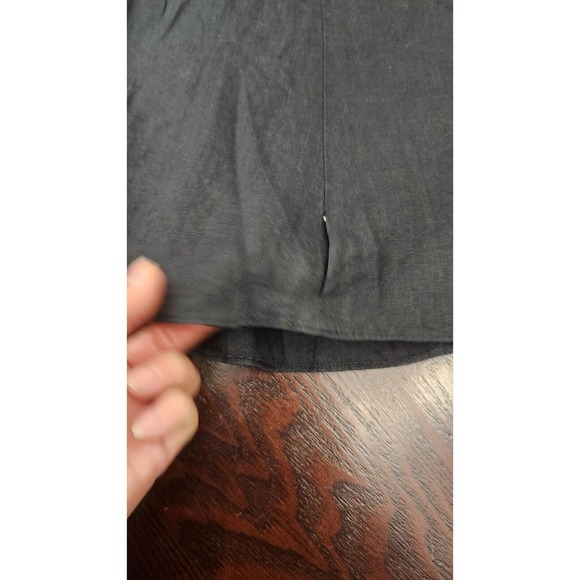 Lauren Ralph Lauren LRL Skirt Womens 10P Black 100% Linen Flare Midi Lined - Picture 5 of 9